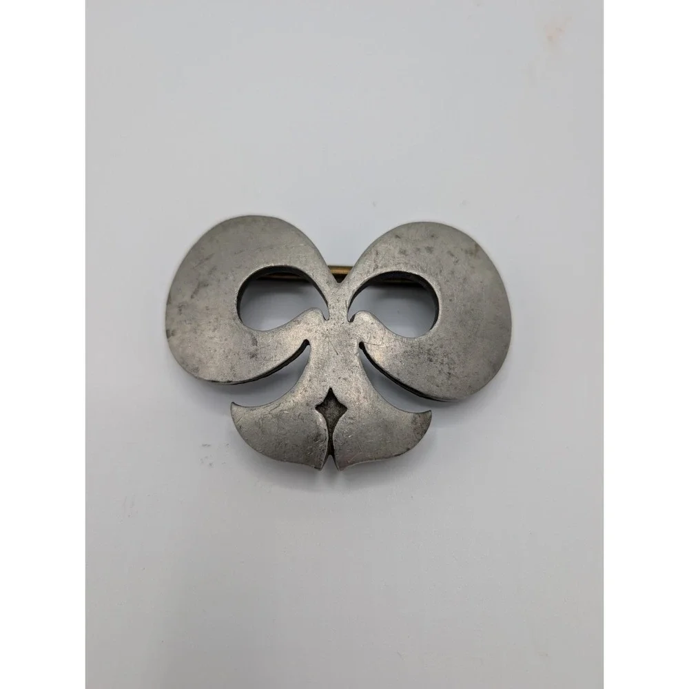 Vintage Pewter Belt Buckle Slide Fleur De Lis Renaissance SCA Costume Cinch